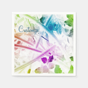 Abstract Watercolor Floral Napkins
