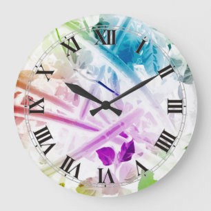 Abstract Watercolor Floral Wall Clock
