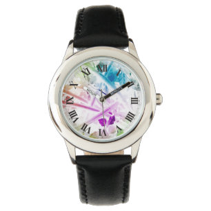 Abstract Watercolor Floral Wrist Watch