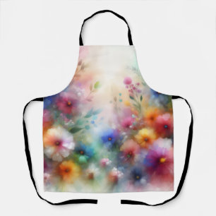 Abstract Watercolor Florals Apron