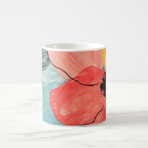    Abstract watercolor flowers painting  Coffee Mug