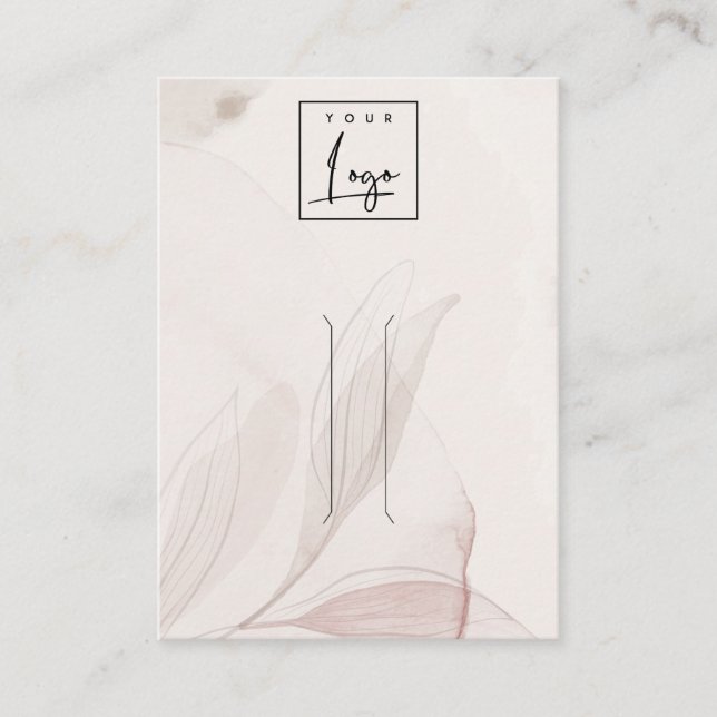 Abstract Watercolor Foliage Logo Hair Clip Holder Business Card (Front)