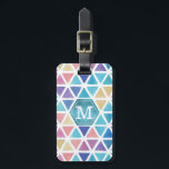 Abstract Watercolor Geometric (Coral Reef Tones) Luggage Tag<br><div class="desc">Modern, abstract watercolor triangles and geometric pattern in a beautiful coral reef colour scheme of ocean blues and sea life greens, pinks, purples and yellows. Add your monogram to the front and your name/contact information on the back. Contact the designer if you’d like a modification to this design or want...</div>