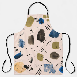 Abstract Watercolor: Geometric Ink Pattern. Apron