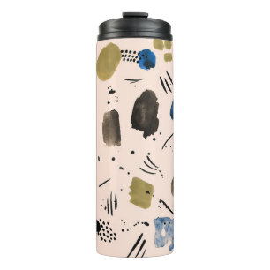 Abstract Watercolor: Geometric Ink Pattern. Thermal Tumbler