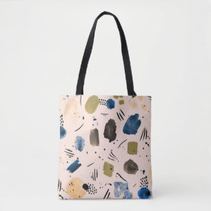 Abstract Watercolor: Geometric Ink Pattern. Tote Bag