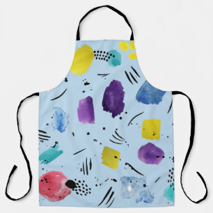 Abstract Watercolor Geometric Shapes Pattern Apron