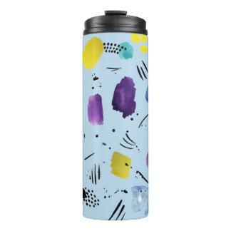 Abstract Watercolor Geometric Shapes Pattern Thermal Tumbler