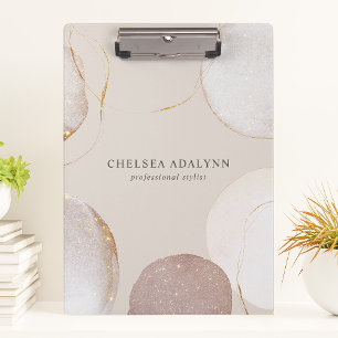 Abstract Watercolor Glittering Luxury Elegant Gold Clipboard