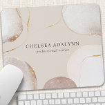 Abstract Watercolor Glittering Luxury Elegant Gold Mouse Mat<br><div class="desc">Abstract Watercolor Glittering Luxury Elegant Gold Mouse Pad. This design features abstract watercolor shapes with glittering gold and rose gold accents that seemingly shimmer. Perfect for a feminine business look for hair stylists,  makeup artist,  cosmetologist,  and more!</div>