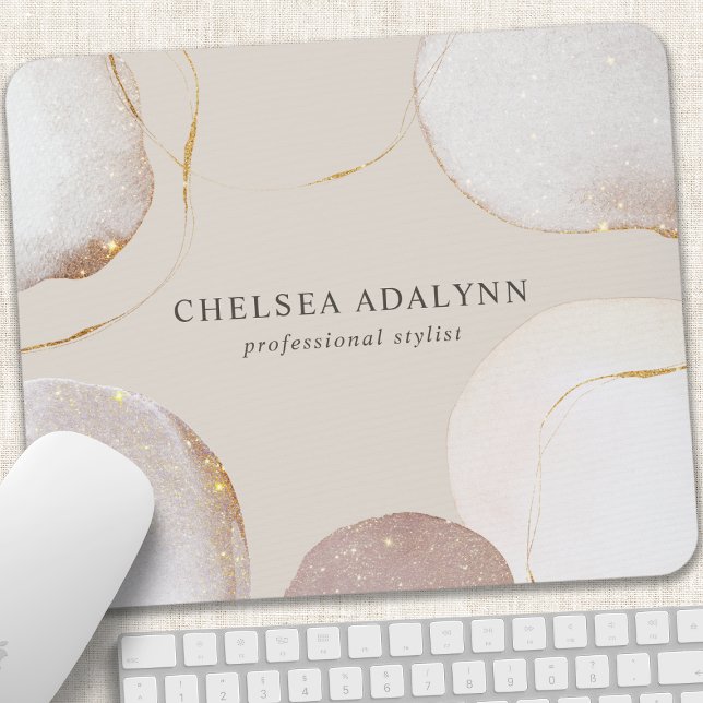Abstract Watercolor Glittering Luxury Elegant Gold Mouse Mat (Creator Uploaded)