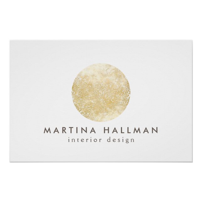 Abstract Watercolor Gold Circle Logo Download Poster (Front)