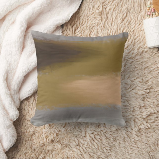 Abstract watercolor gold grey paint Pattern Cushion (Blanket)