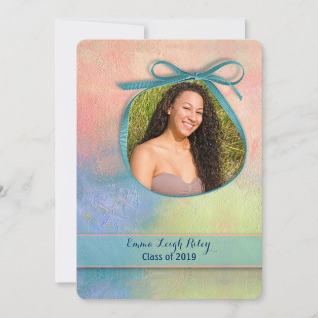 Abstract Watercolor Graduation Invitation (Front)