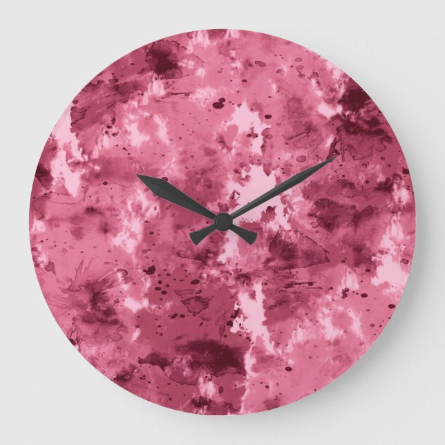 Abstract watercolor grunge: camouflage pattern. large clock (Front)