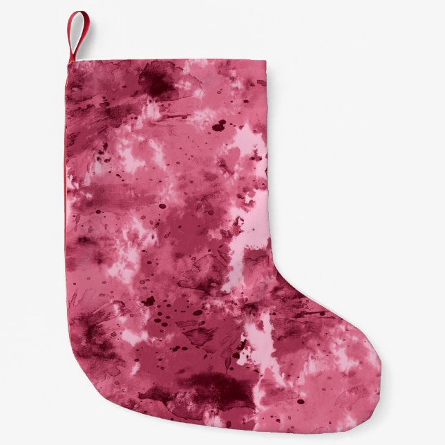 Abstract watercolor grunge: camouflage pattern. small christmas stocking (Front)