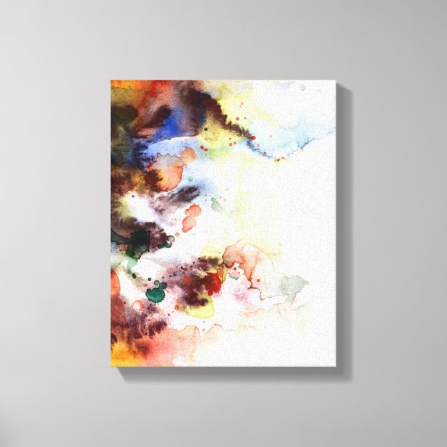 Abstract watercolor grunge texture with paint canvas print (Front)