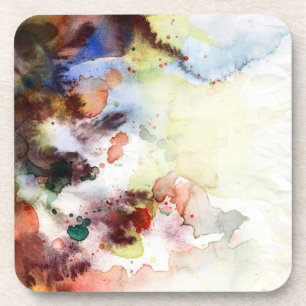 Abstract watercolor grunge texture with paint coaster