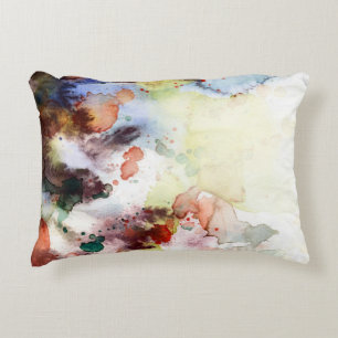 Abstract watercolor grunge texture with paint decorative cushion