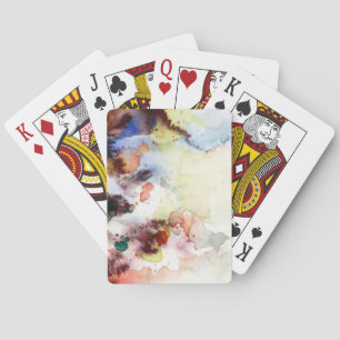 Abstract watercolor grunge texture with paint playing cards