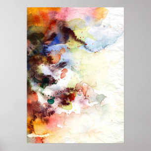 Abstract watercolor grunge texture with paint poster