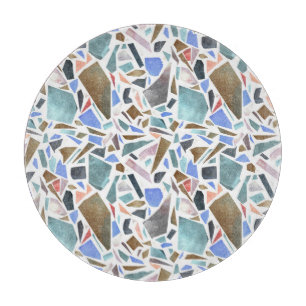 Abstract watercolor: hand-drawn white background. cutting board