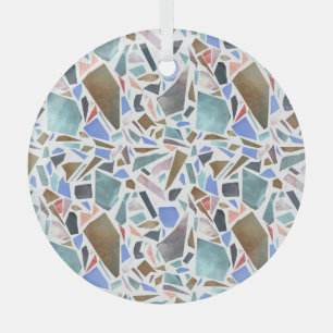 Abstract watercolor: hand-drawn white background. glass tree decoration