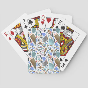 Abstract watercolor: hand-drawn white background. playing cards