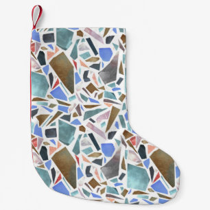 Abstract watercolor: hand-drawn white background. small christmas stocking