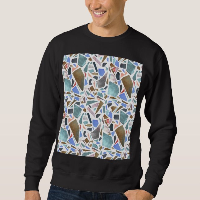 Abstract watercolor: hand-drawn white background. sweatshirt (Front)