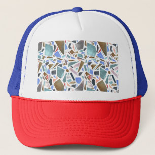 Abstract watercolor: hand-drawn white background. trucker hat