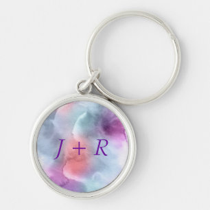 Abstract watercolor hand painted background 10 key ring