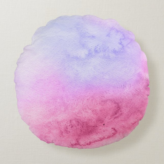 Abstract watercolor hand painted background 11 round cushion (Front)