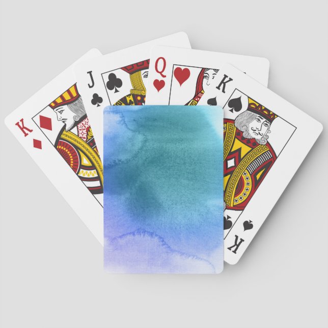 Abstract watercolor hand painted background 12 playing cards (Back)