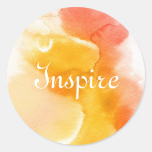 Abstract watercolor hand painted background 13 classic round sticker