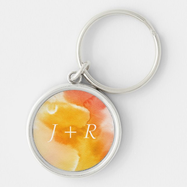 Abstract watercolor hand painted background 13 key ring (Front)