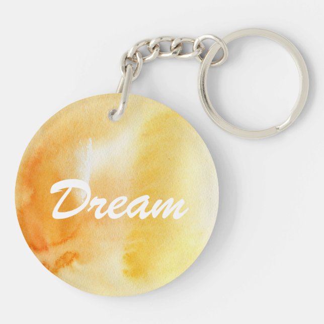 Abstract watercolor hand painted background 14 key ring (Back)