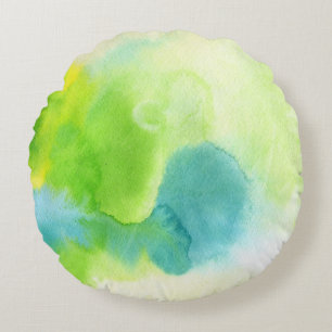 Abstract watercolor hand painted background 16 round cushion