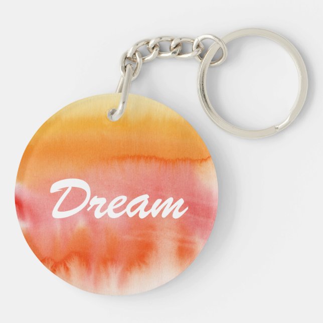 Abstract watercolor hand painted background 17 key ring (Back)