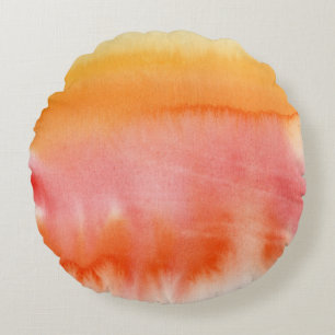 Abstract watercolor hand painted background 17 round cushion