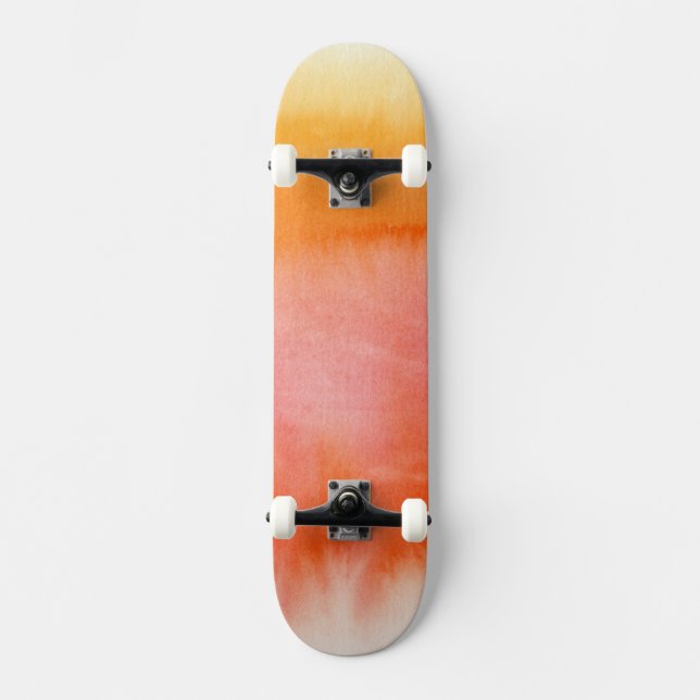Abstract watercolor hand painted background 17 skateboard (Front)