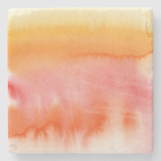 Abstract watercolor hand painted background 17 stone coaster (Front)
