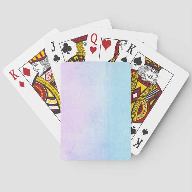 Abstract watercolor hand painted background 18 playing cards (Back)