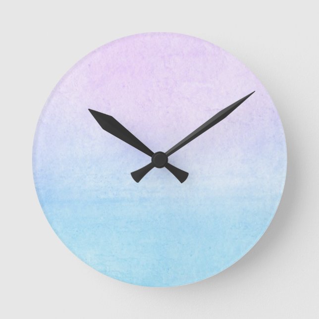 Abstract watercolor hand painted background 18 round clock (Front)