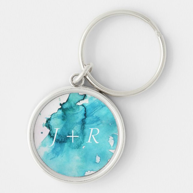 Abstract watercolor hand painted background 2 key ring (Front)