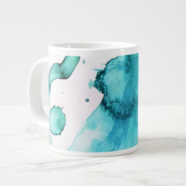 Abstract watercolor hand painted background 2 large coffee mug (Front Left)