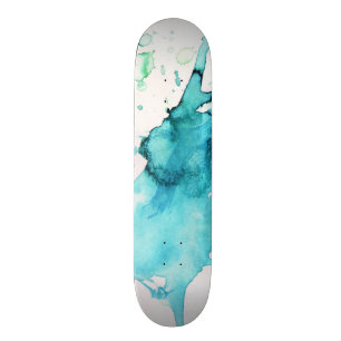 Abstract watercolor hand painted background 2 skateboard