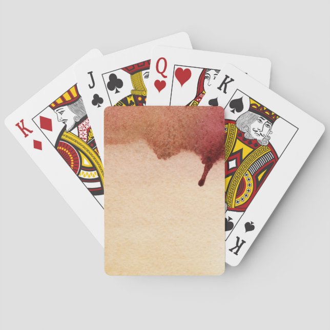 Abstract watercolor hand painted background 3 playing cards (Back)