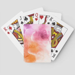 Abstract watercolor hand painted background 3 playing cards