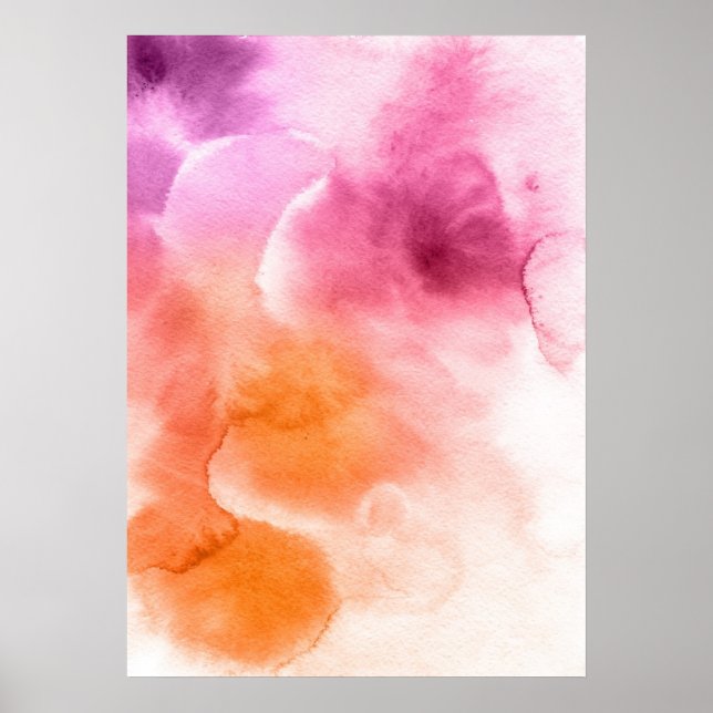 Abstract watercolor hand painted background 3 poster (Front)